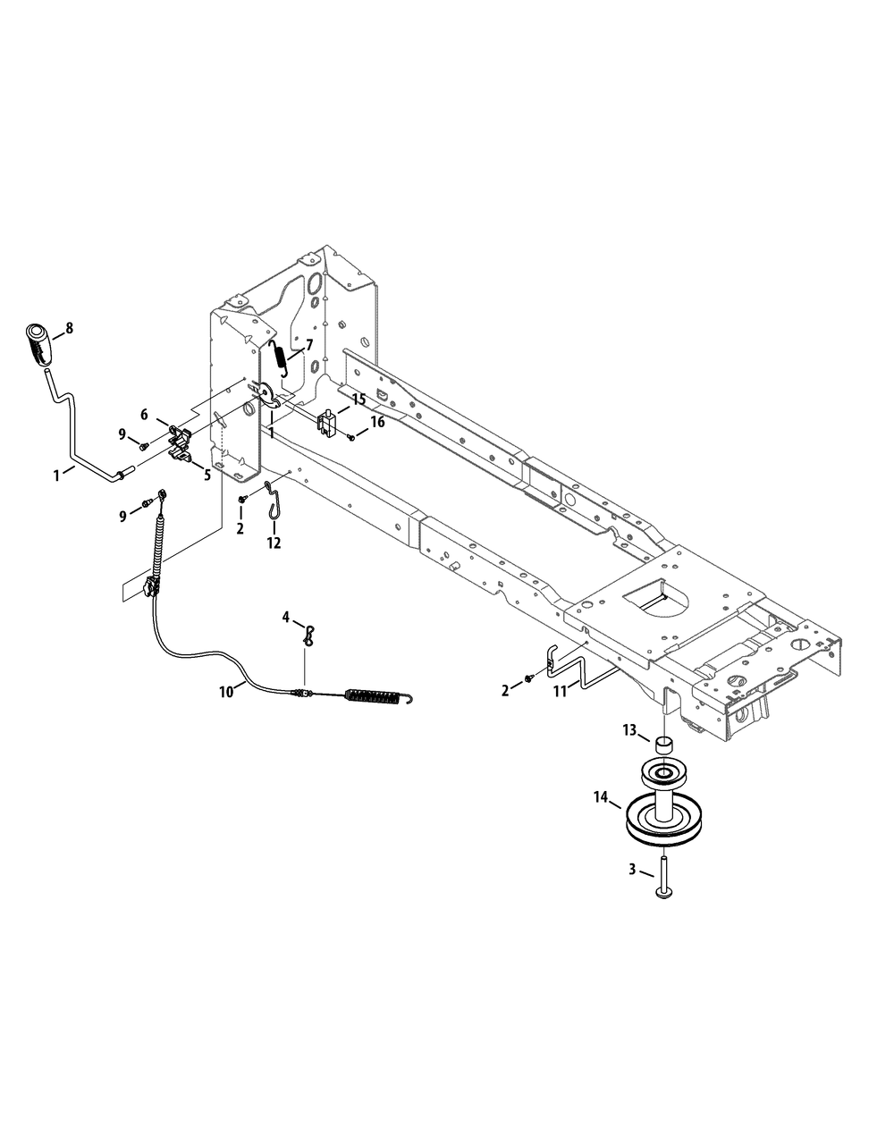Manual Pto Diagram and Parts List for XT2-LX42KH (13APA1CS010-13WPA1CS010)(2015) Cub Cadet Lawn Tractor